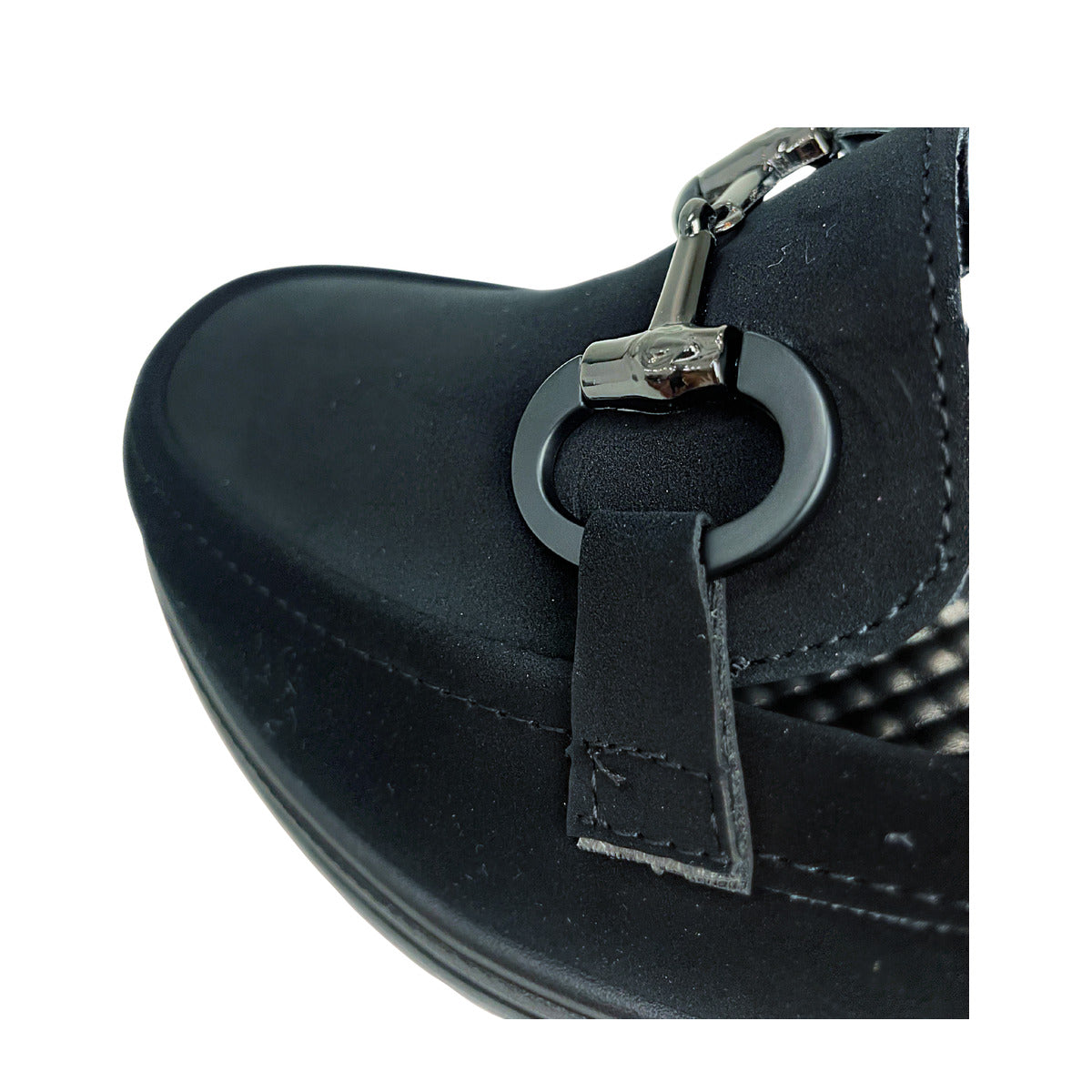 Savoy Comfort Wedge Loafer with Chain Detail, black, view 5