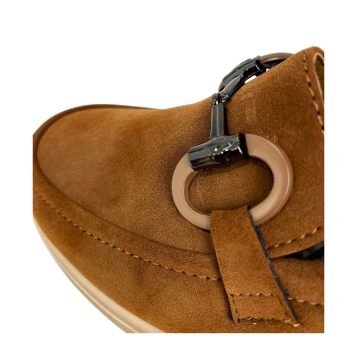 Savoy Comfort Wedge Loafer with Chain Detail, camel, view 5