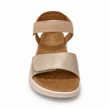 Savoy Adjustable Strap Comfort Sandal - Champagne, front view