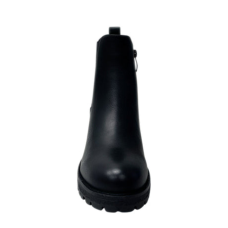 Savoy Chunky Block Heel Boot - Black, front view
