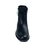 Savoy Combo Ankle Boots with Side Zip Detail Black, view 3