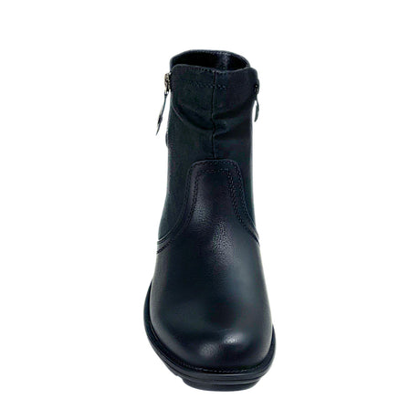 Savoy Combo Ankle Boots with Side Zip Detail Black, view 3