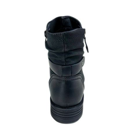 Savoy Combo Ankle Boots with Side Zip Detail Black, view 4