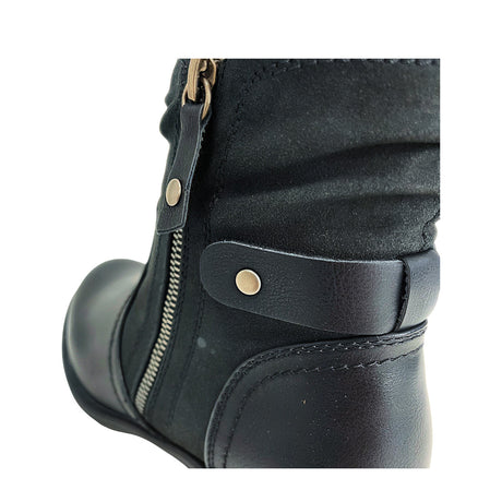 Savoy Combo Ankle Boots with Side Zip Detail Black, view 5