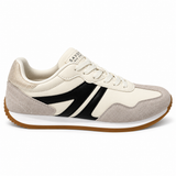 Savoy Retro Lace Up Sneaker - Cream/Black, side view