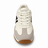 Savoy Retro Lace Up Sneaker - Cream/Black, front view