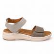 Savoy Adjustable Strap Comfort Sandal - Grey/Pewter, side view