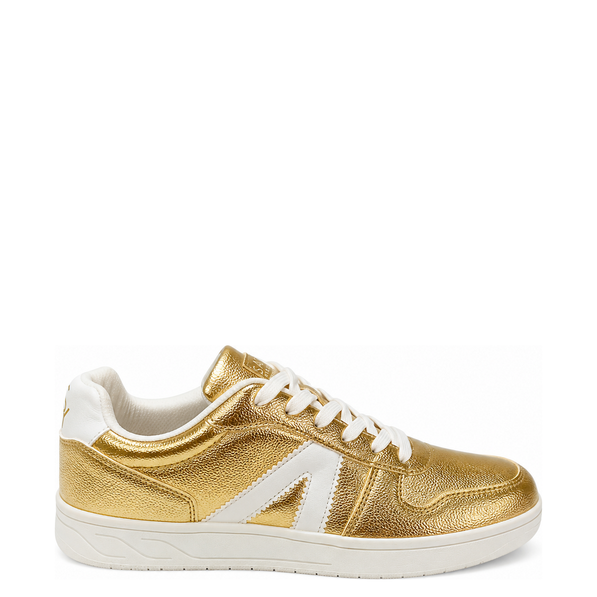 Savoy Lace Up Sneaker - Gold Metallic, right-facing studio side view
