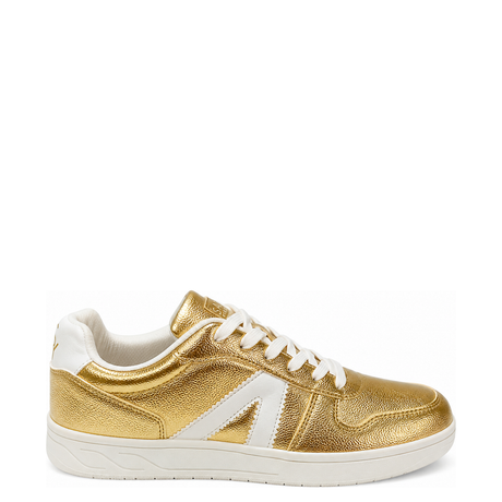 Savoy Lace Up Sneaker - Gold Metallic, right-facing studio side view