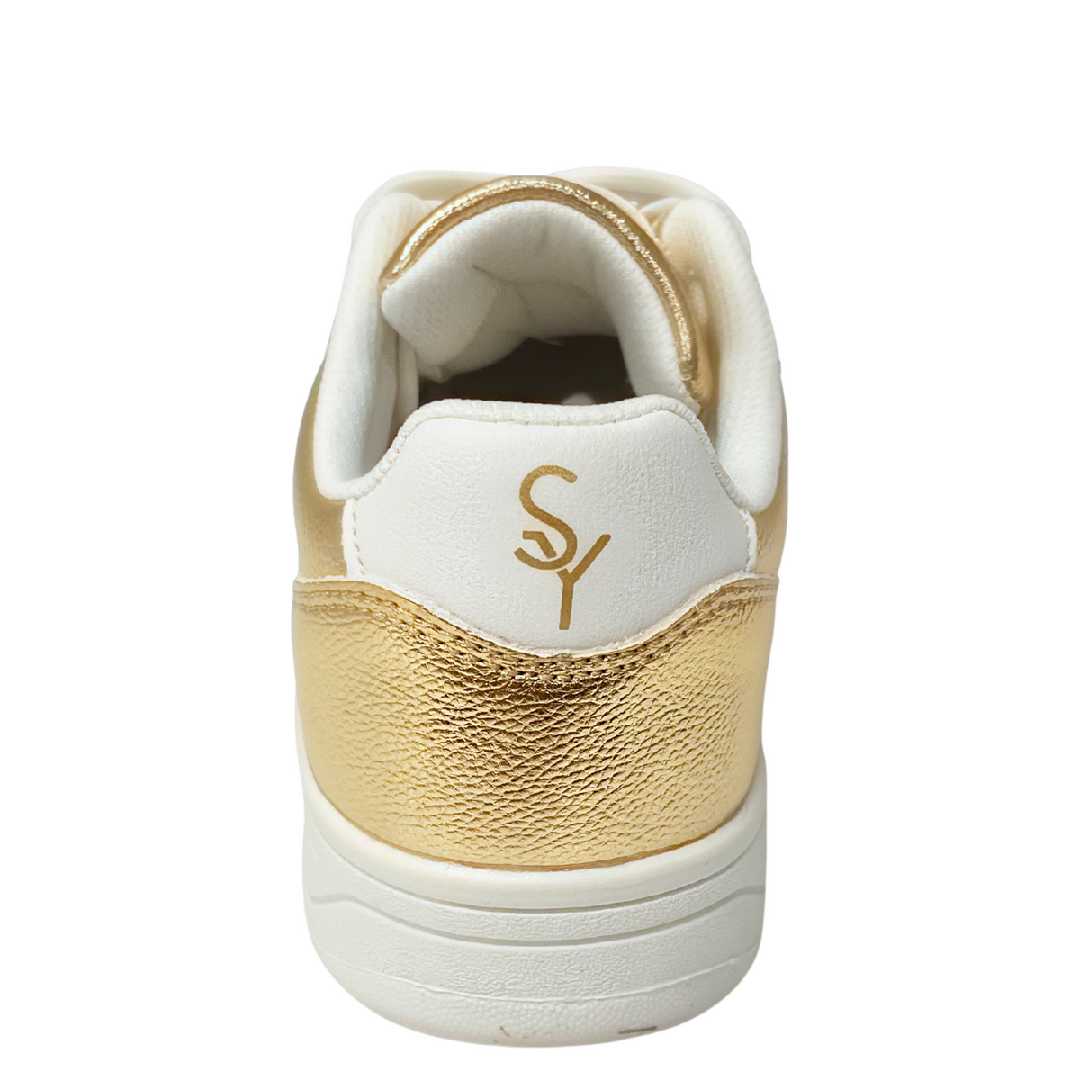 Savoy Lace Up Sneaker - Gold Metallic, rear studio view