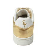 Savoy Lace Up Sneaker - Gold Metallic, rear studio view