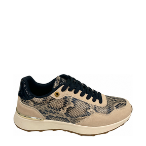 Savoy Lace Up Sneaker Snake Black side view