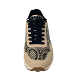 Savoy Lace Up Sneaker Snake Black front view