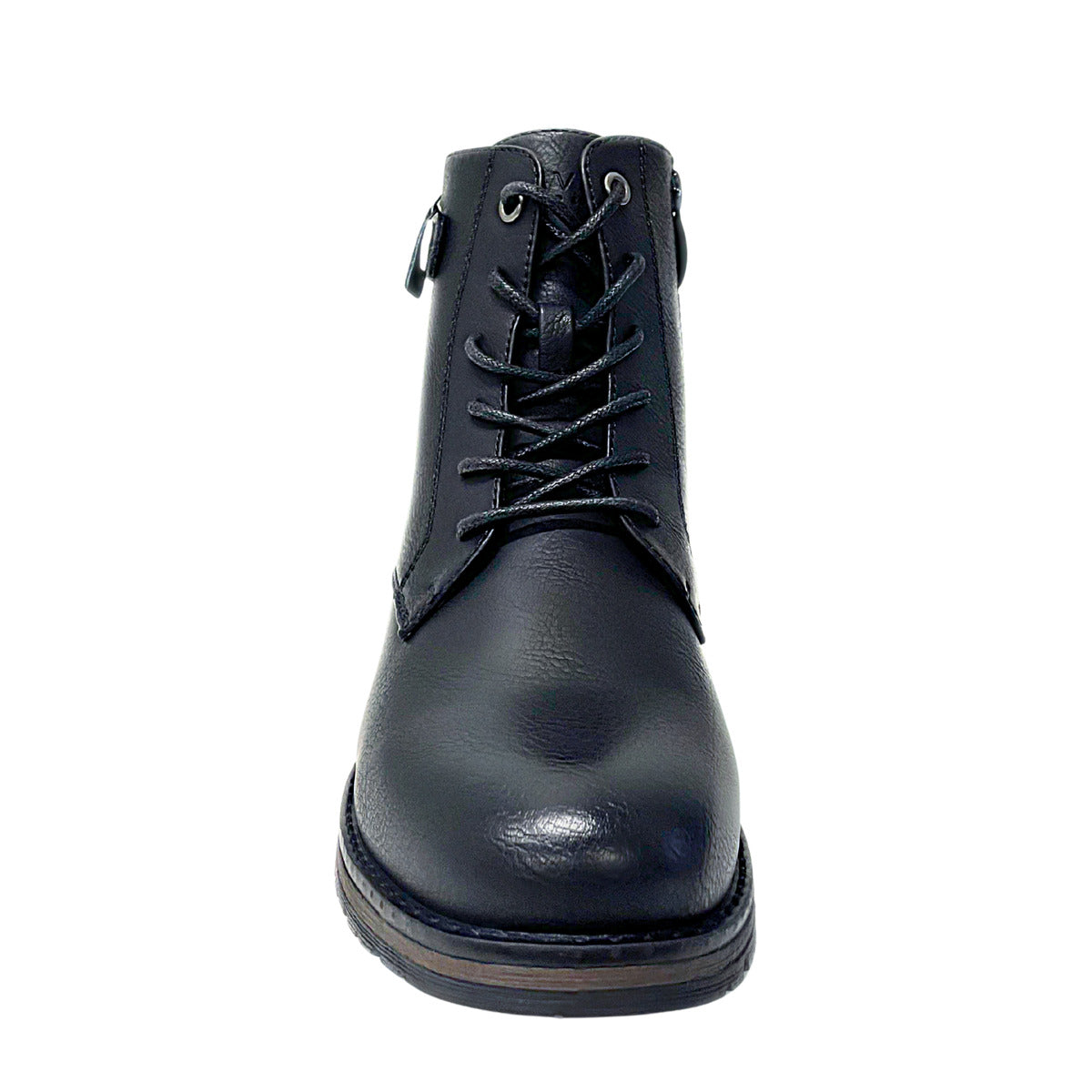 Savoy Metal Button Ankle Boot - Black, front view
