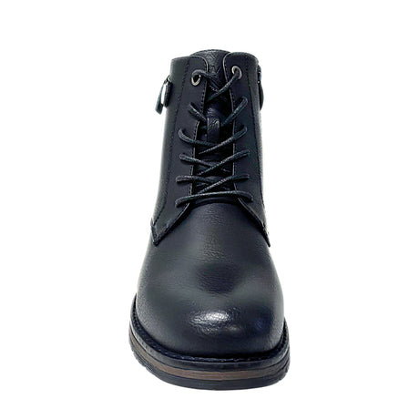 Savoy Metal Button Ankle Boot - Black, front view