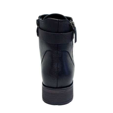 Savoy Metal Button Ankle Boot - Black, rear view