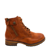 Savoy Metal Button Ankle Boot - Tan, side profile