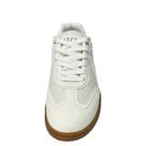 Savoy Retro Lace Up Sneaker - White Metallic, front view