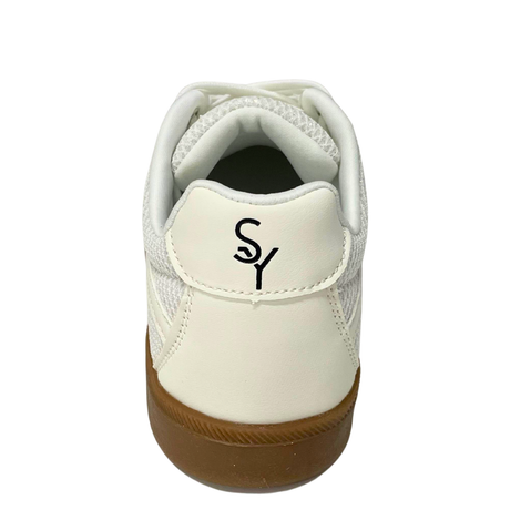 Savoy Retro Lace Up Sneaker - White Metallic, rear view