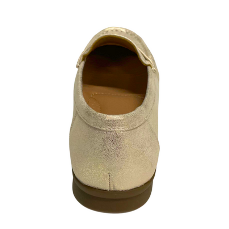 Savoy Slip On Moccasin Gold Metallic rear view