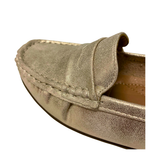 Savoy Slip On Moccasin Gold Metallic upper detail
