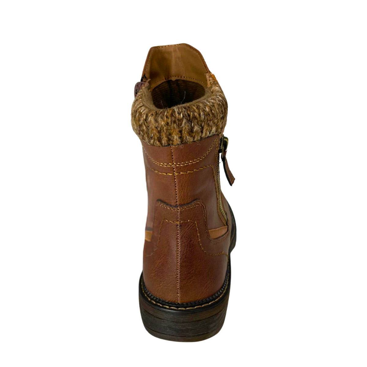 Savoy Mid-Ankle Boots with Stitched Panels Brown, view 4