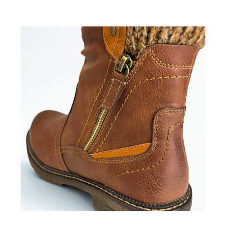 Savoy Mid-Ankle Boots with Stitched Panels Brown, view 5
