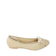 Wild Alice Fabric Bow Pump - Beige - right-facing side view