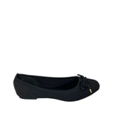 Wild Alice Fabric Bow Pump - Black - right-facing side view