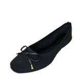 Wild Alice Fabric Bow Pump - Black - angled view