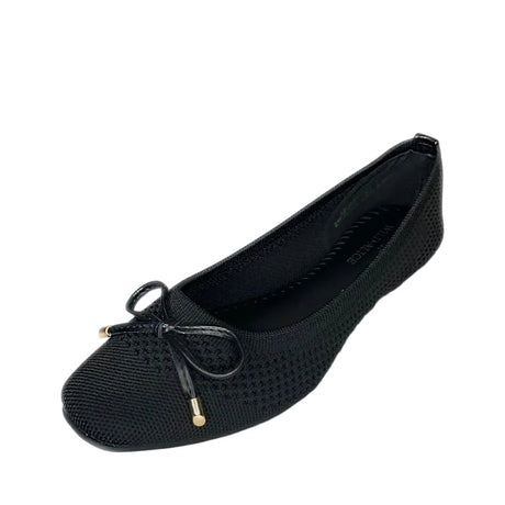 Wild Alice Fabric Bow Pump - Black - angled view