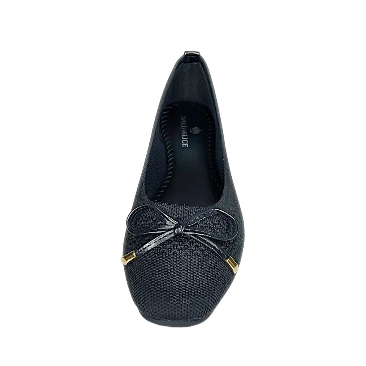 Wild Alice Fabric Bow Pump - Black - front view