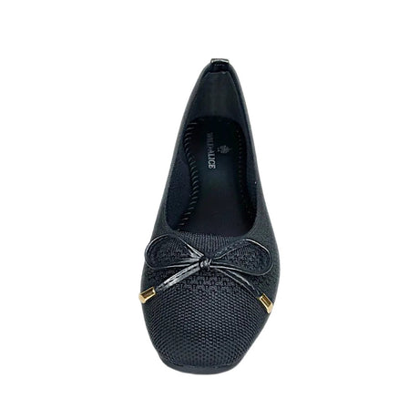 Wild Alice Fabric Bow Pump - Black - front view