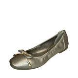 Wild Alice Metallic Bow Pump - Pewter - angled view