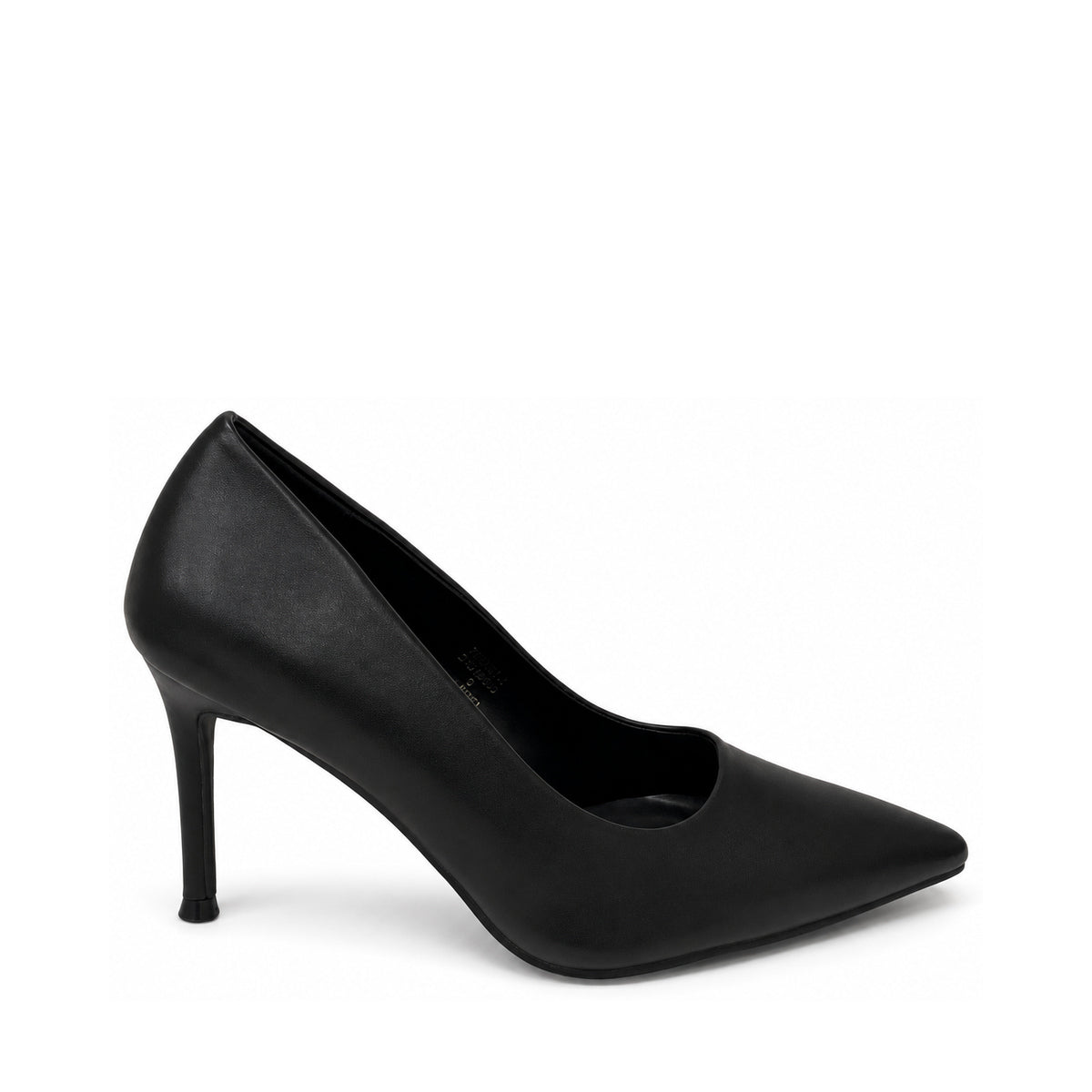 Wild Alice Pointy Court Heel - Black - side view