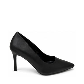 Wild Alice Pointy Court Heel - Black - side view