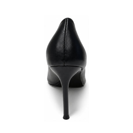 Wild Alice Pointy Court Heel - Black - rear view