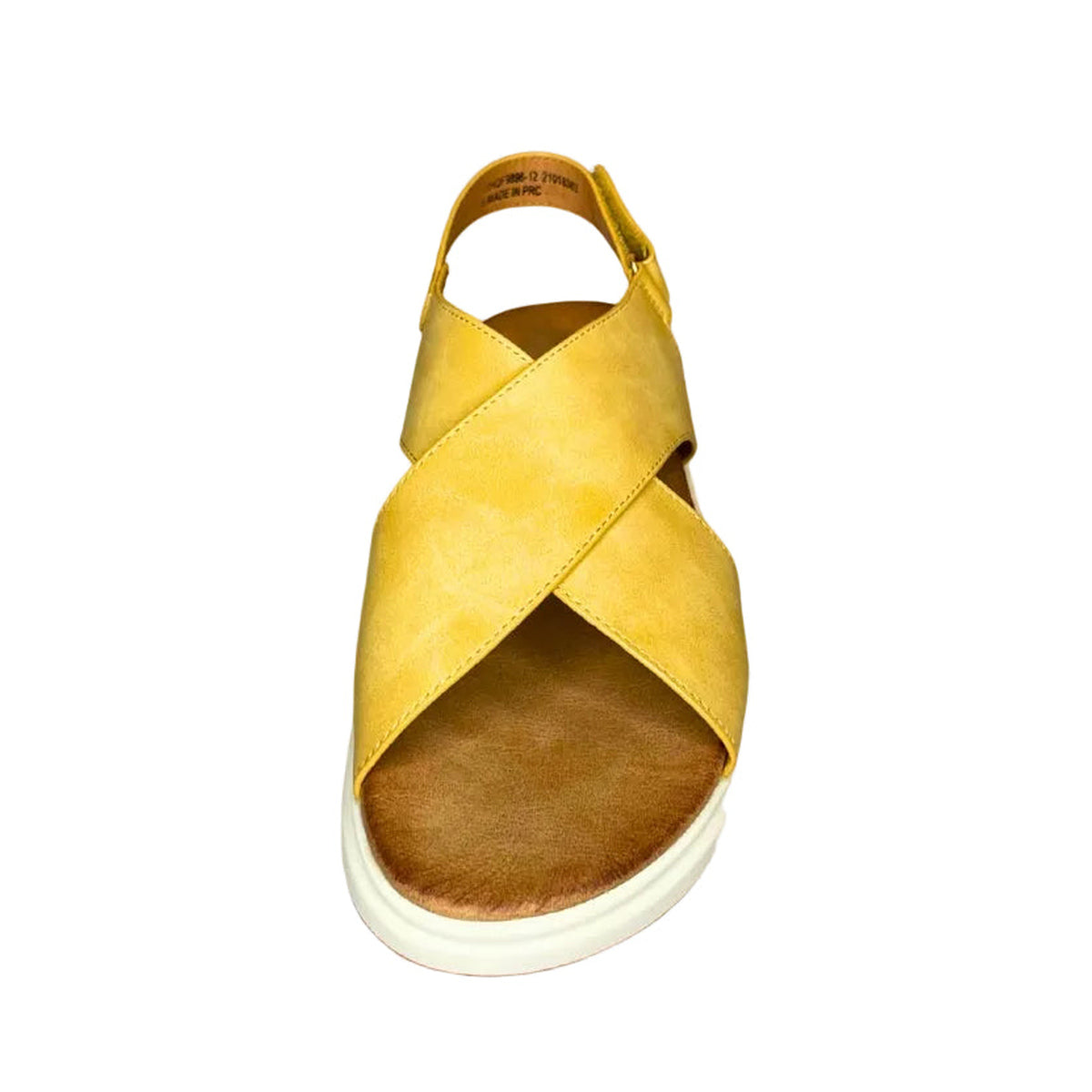 Wild Alice Cross Over Flatform Sandal - Yellow - front view