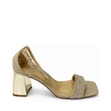 Wild Alice Glamour Block Heel - Gold - side view