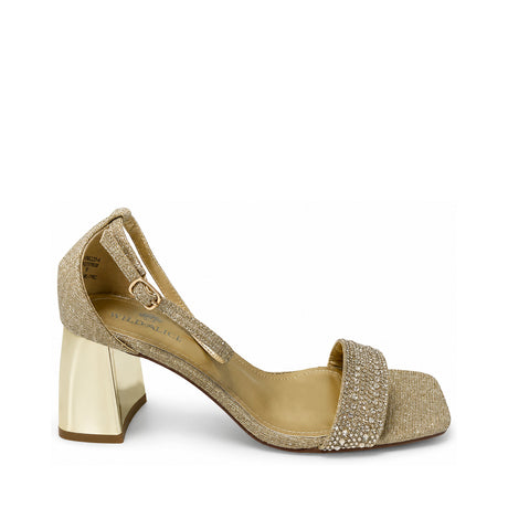 Wild Alice Glamour Block Heel - Gold - side view