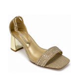 Wild Alice Glamour Block Heel - Gold - angled view