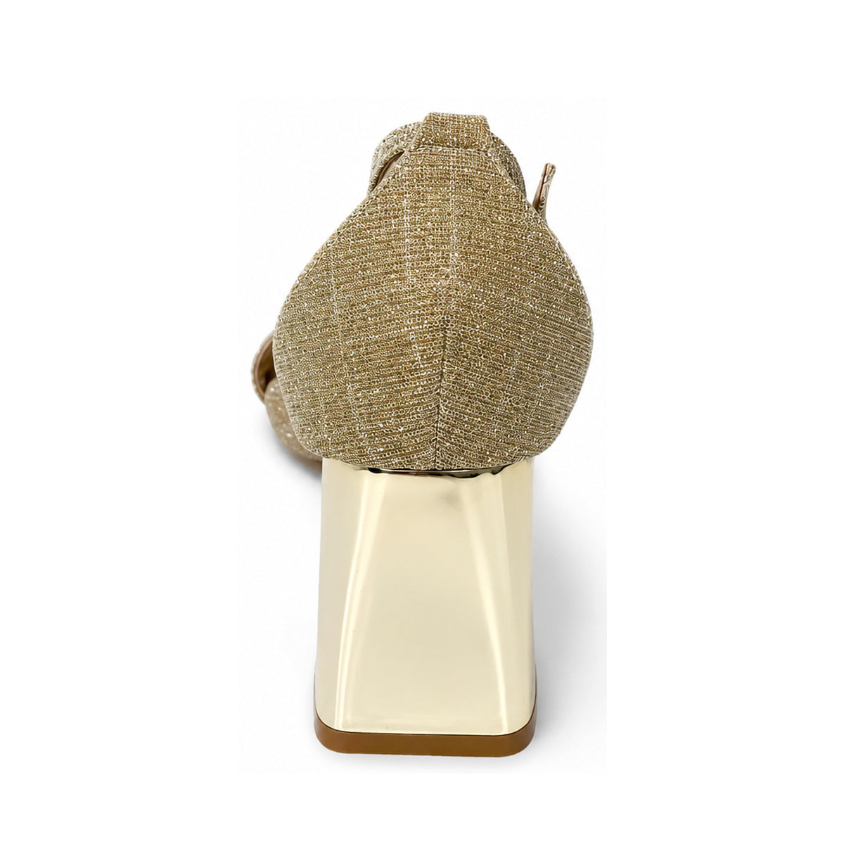 Wild Alice Glamour Block Heel - Gold - rear view