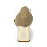 Wild Alice Glamour Block Heel - Gold - rear view