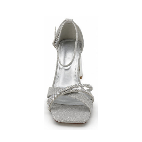 Wild Alice Glamour Block Heel - Silver - front view