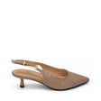 Wild Alice Croc Pointy Slingback Kitten Heel - Nude - side view