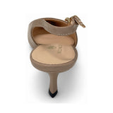 Wild Alice Croc Pointy Slingback Kitten Heel - Nude - rear view